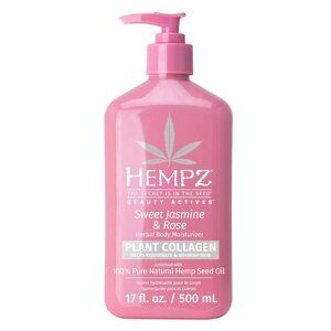 Hempz Sweet Jasmine & Rose Collagen Infused Herbal Body Moisturizer, 17 Oz.